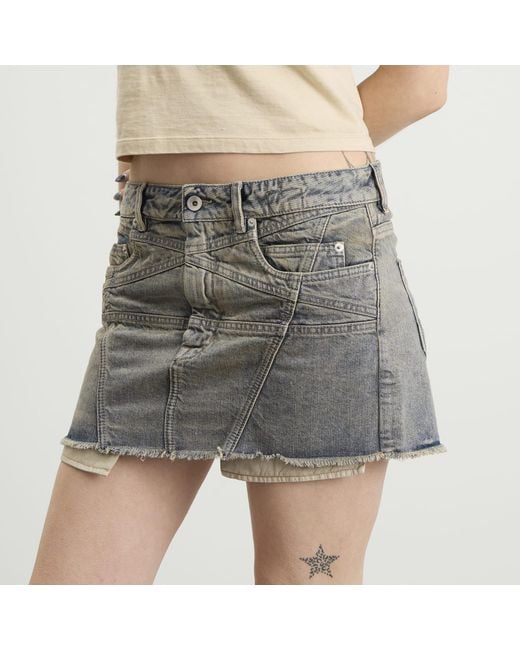 Rick Owens Gray Lana Mini Skirt