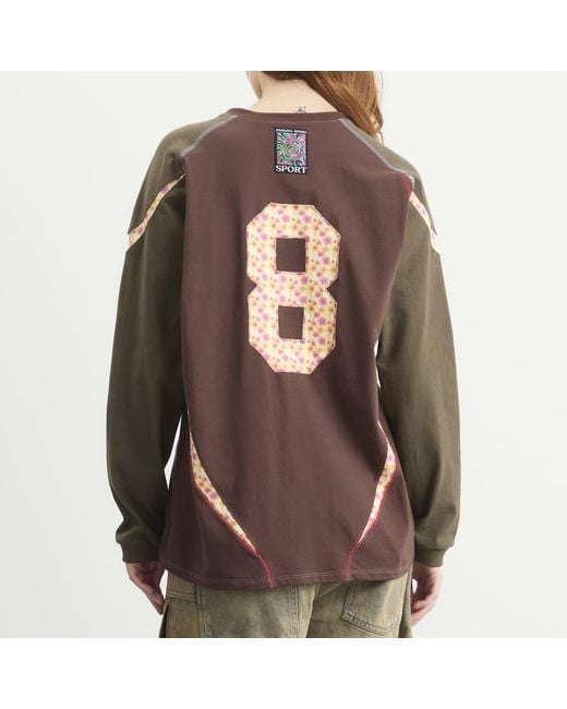 PAOLINA RUSSO Brown Sport Jersey Long Sleeve Top