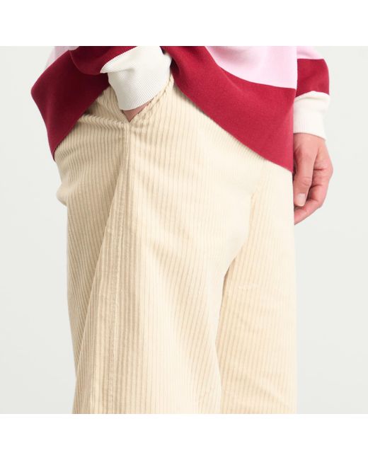 Late Checkout Natural Corduroy Work Trousers for men