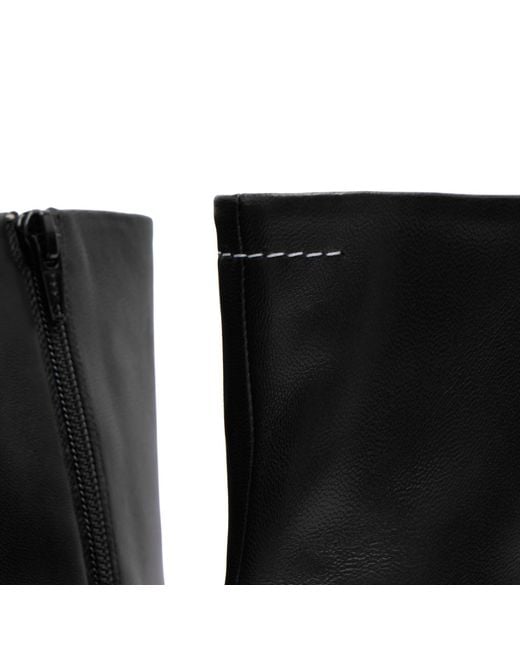 Maison Margiela Black Mm6 Heeled Moulded Toe Ankle Boots