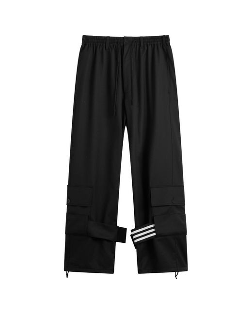 Y-3 Black Three Stripe Cargo Pant for men