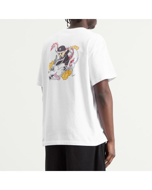 Pawa Speed Sports White Dragon Doggo T-Shirt for men