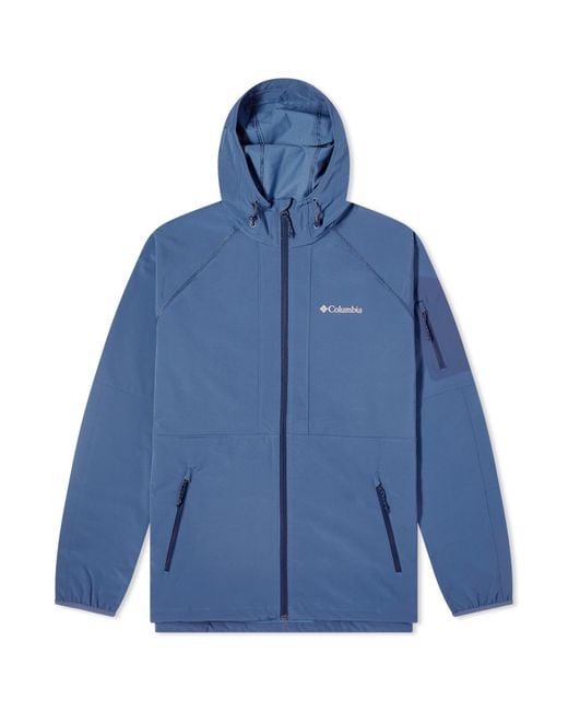 Columbia Blue Tall Heights Hooded Softshell Jacket for men
