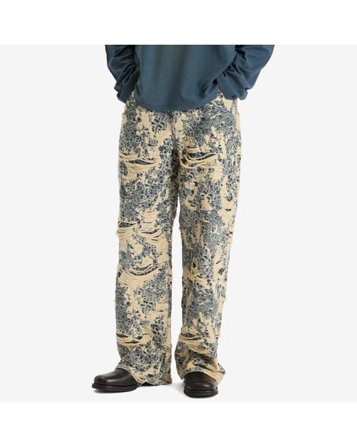 Acne Blue 1981 U Distressed Monogram Loose Fit Jeans for men