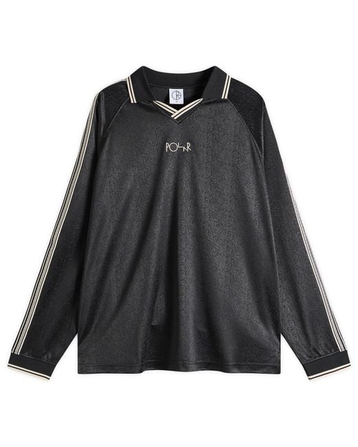 POLAR SKATE Black Davie Long Sleeve Football Shirt for men