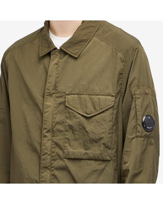 C P Company Green Chrome-R Full Zip Overshirt for men