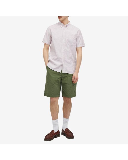 Engineered Garments Green Fatigue Shorts Cotton Ripstop for men