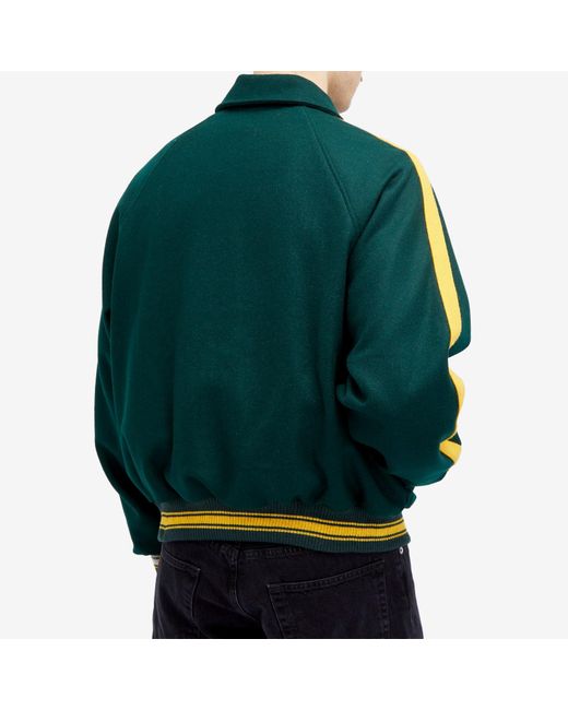 Rhude Green Raglan Varsity Jacket for men