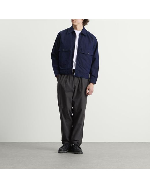 Universal Works Gray Seattle Cotton Pleated Track Pant for men