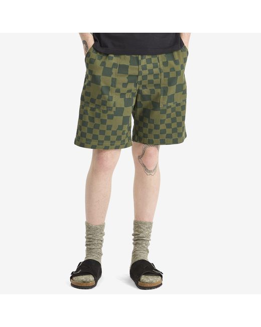 Service Works Green Printed Chef Short for men