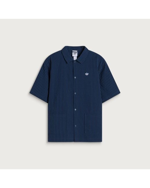 Adidas Blue Resort Button Down Shirt for men