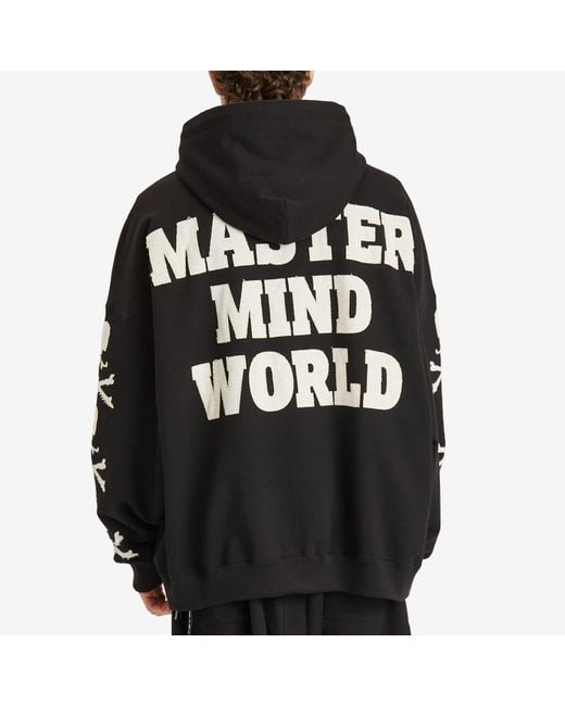 MASTERMIND WORLD Black Patch Zip-Up Hoodie for men