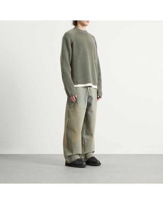 About Blank Gray Rib Mock Neck Crew for men