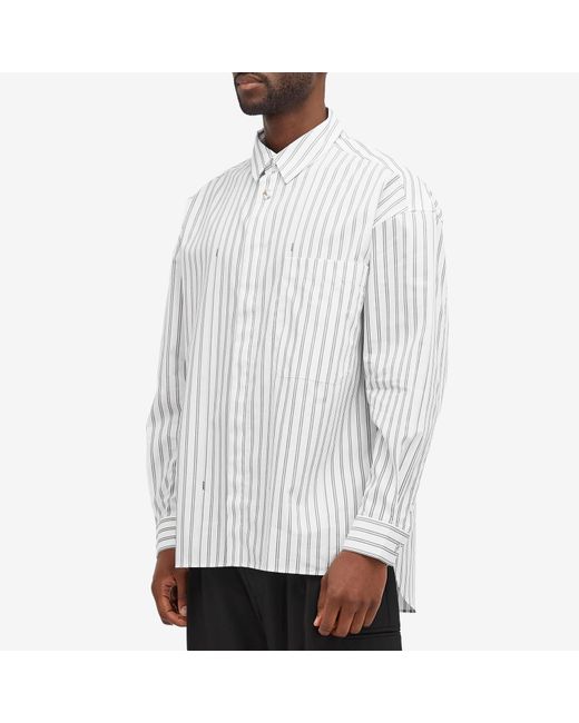 Jacquemus White Logo Stripe Shirt for men