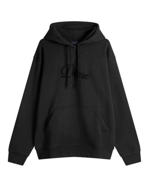 Dime Black Cursive Logo Hoodie for men