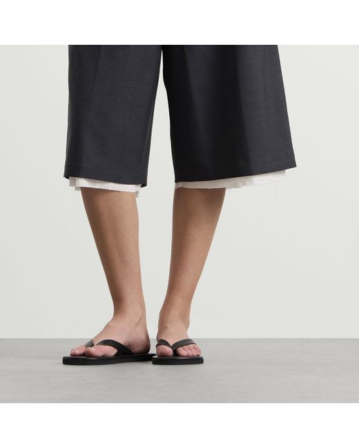 Auralee Black Soft Leather Flip-Flops