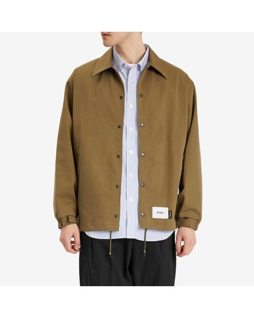 (w)taps Green Cordura Windbreaker Jacket for men