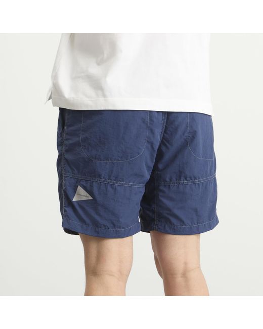 And Wander Blue Ny Taffeta Hiker Shorts for men
