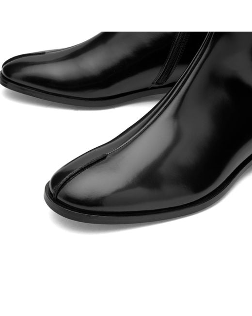 Maison Margiela Black Mm6 Leather Ankle Boot for men