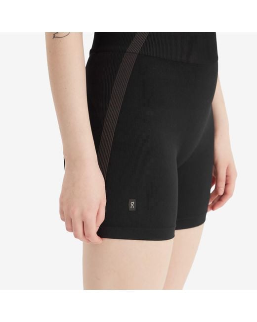 On Shoes Black Studio Knit Cycling Shorts