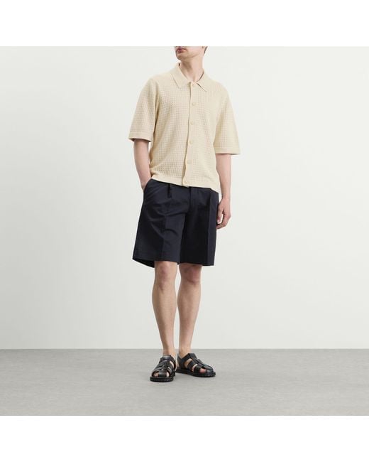 Corridor NYC Natural Pointelle Knit Shirt for men