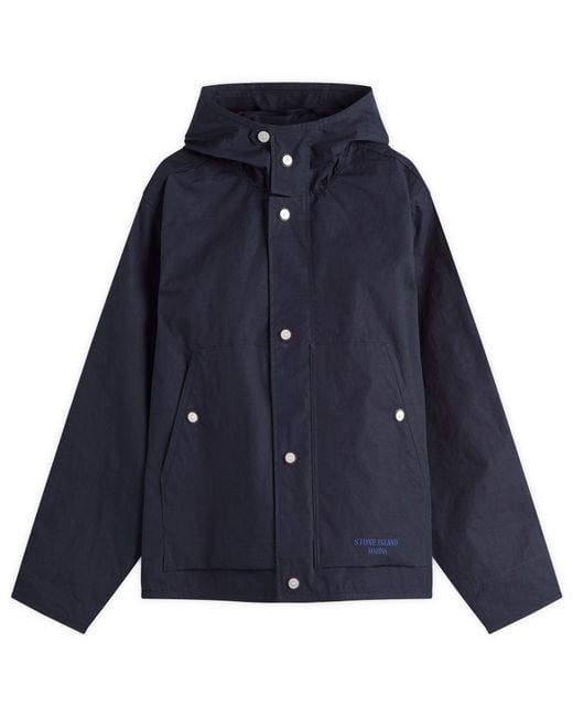 Stone Island Blue Marina Aluminium Tela Parka Jacket for men