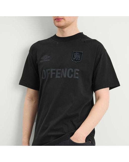Umbro by Slam Jam Black Offence Defence T-Shirt for men