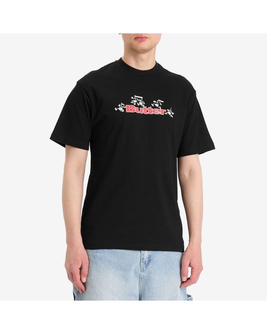 Butter Goods Black Tempo Logo T-Shirt for men