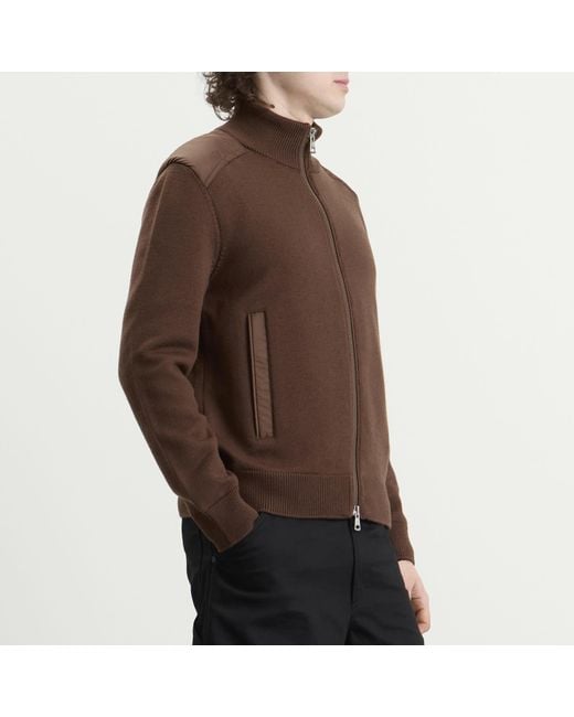 Moncler Brown Hybrid Wool Zip Through for men