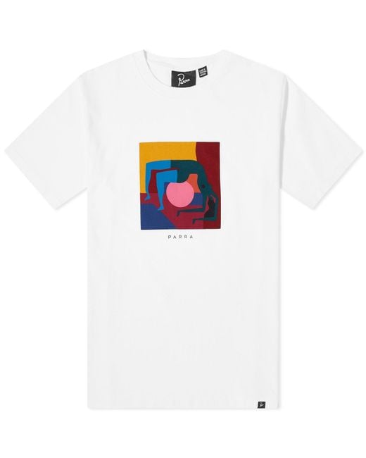 by Parra White Yoga Balled T-Shirt for men