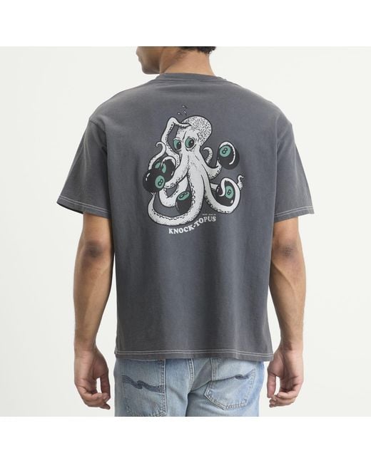 Nudie Jeans Gray Koffe Knock-Topus T-Shirt for men