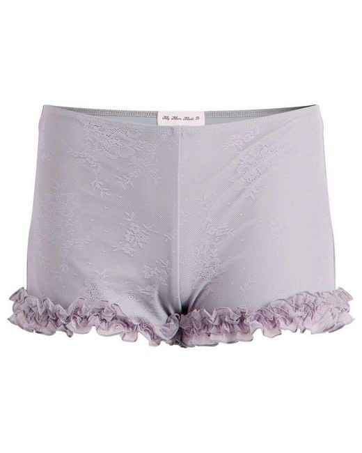 My Mum Made It Purple Ruffled Micro Shorts