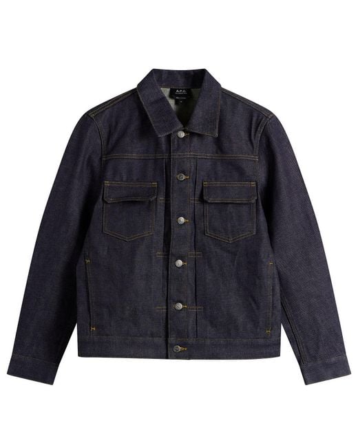 A.P.C. Blue Work Denim Jacket Indigo for men