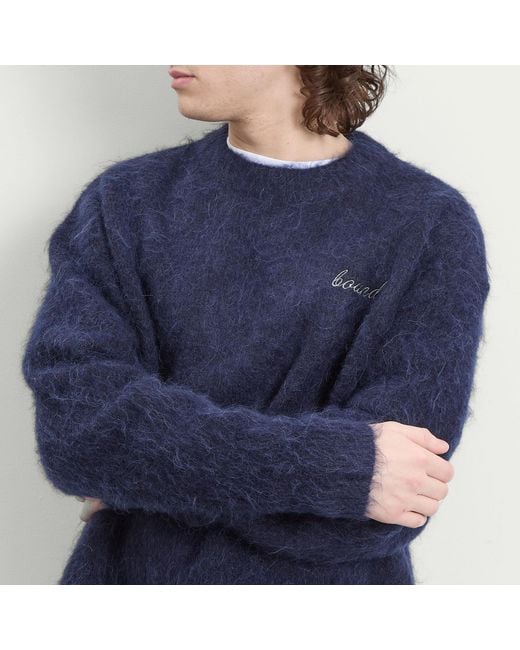 BOUND Blue Dexter Cropped Alpaca Jumper for men