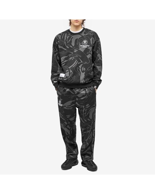 Aape By A Bathing Ape Gray Aape College Camo Track Pants for men