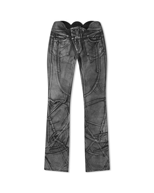 OTTOLINGER Gray Big Waistband Drape Denim Jeans/ Paint