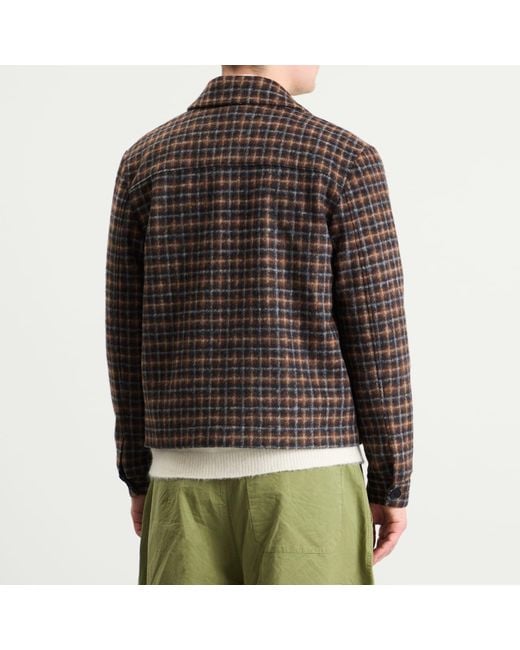Wax London Brown Osier Drawn Check Jacket for men