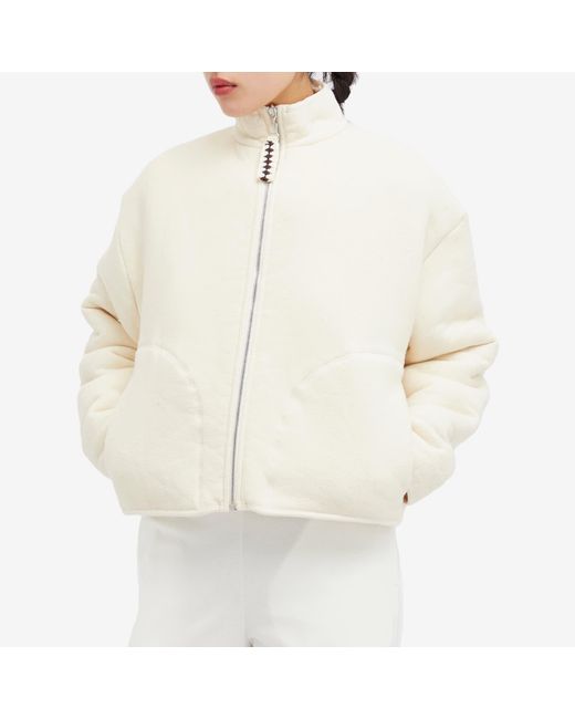Jil Sander White Zip Front Fleece Jacket