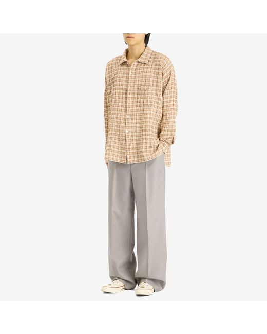 Second/Layer Gray Baggy Hidden Check Tailored Trousers for men