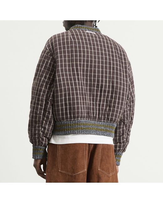 STORY mfg. Gray Hand Applique Seed Bomber Jacket for men