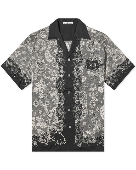 Acne Gray Sowen Building Print Vacation Shirt for men