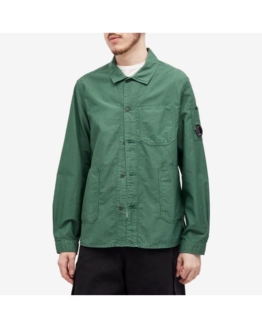 C P Company Green Ottoman Workwear Shirt for men