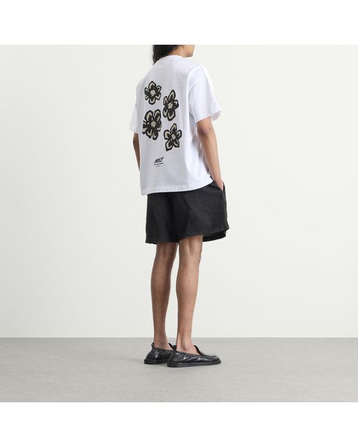 MKI Miyuki-Zoku White Hibiscus T-Shirt for men