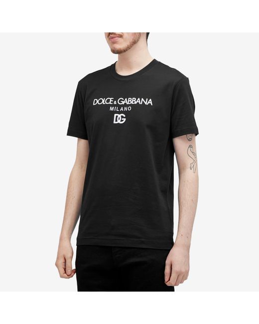 Dolce & Gabbana Black Logo Crew Neck T-Shirt for men