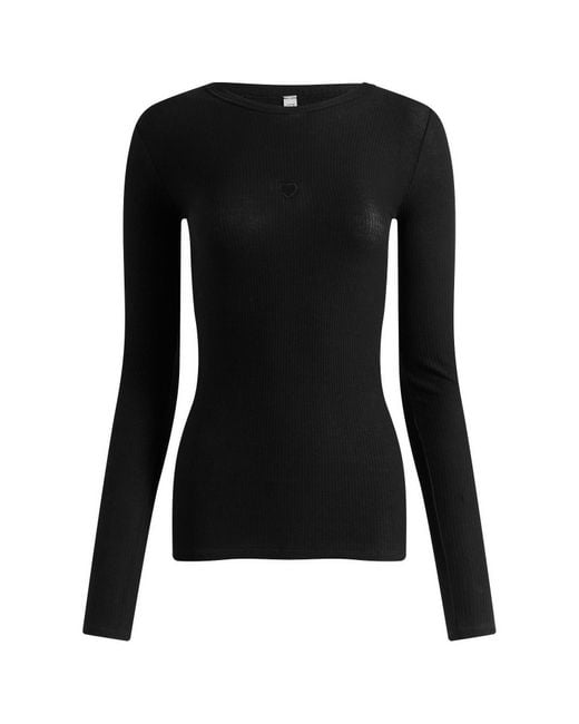 Baserange Heart Long Sleeve T-Shirt in Black | Lyst