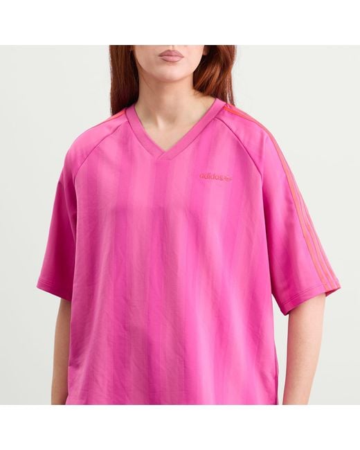 Adidas Pink Loose Linear T-Shirt