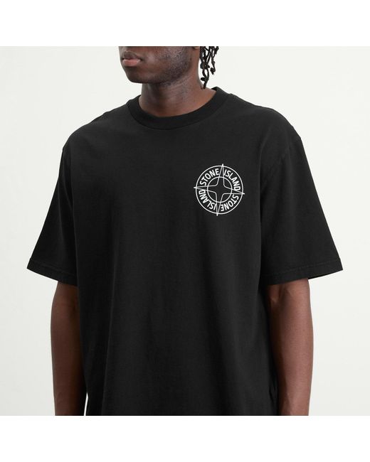Stone Island Outline Compass T-Shirt in Black for Men | Lyst
