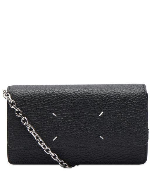 Maison Margiela Black Large Wallet With Chain