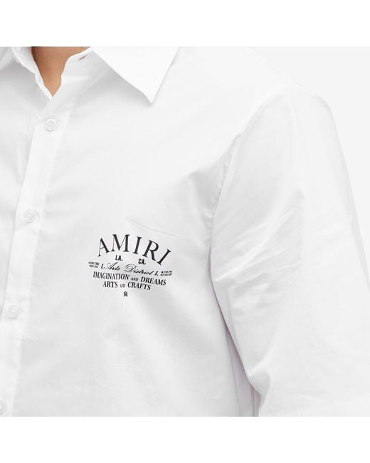 Amiri White Arts District Short Sleeve Vacation Shirt for men