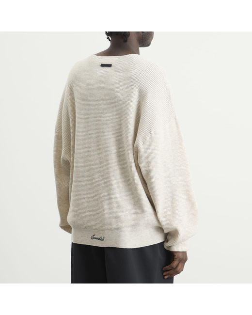 Fear Of God White Signature Waffle 90S Crew Neck Sweats for men